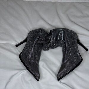 Forever 21 Black and Silver Heeled Boots